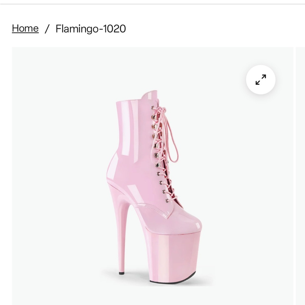 PLEASER
Flamingo-1020 8” Baby Pink Lace-Up Platform Boot